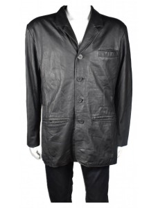 Черно мъжко кожено яке JCC Collection