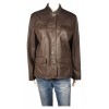 Дамско тъмно кафяво кожено яке Lerros